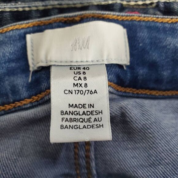 H&M Women’s Skinny Jeans Size 8 Blue High Rise Stretch Denim - Picture 4 of 7